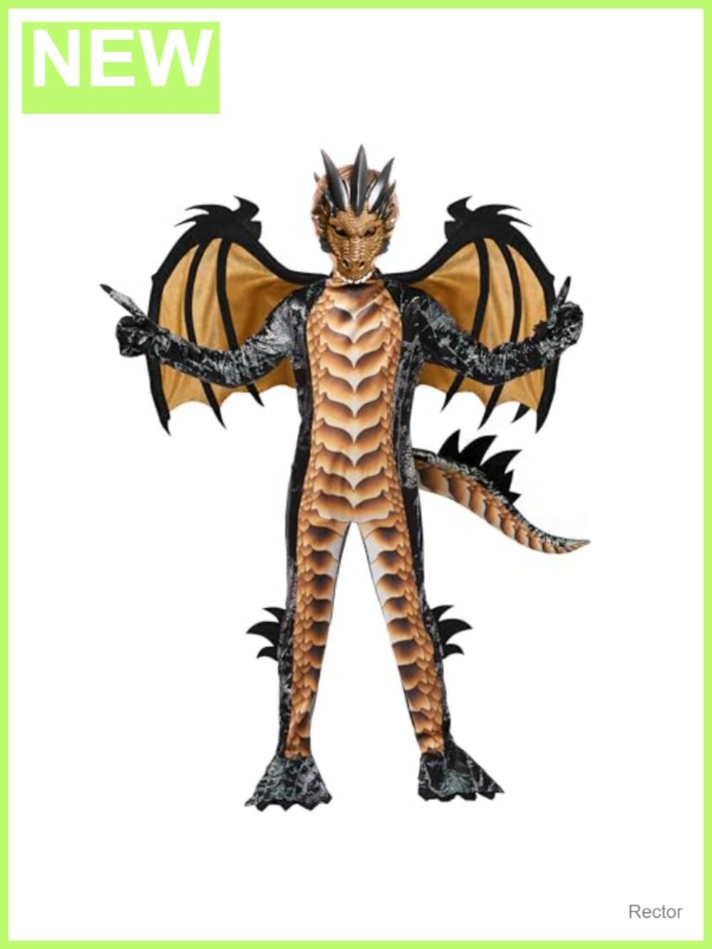 Kids Dragon Costume Set Wings Tail Mask Halloween Dress Up